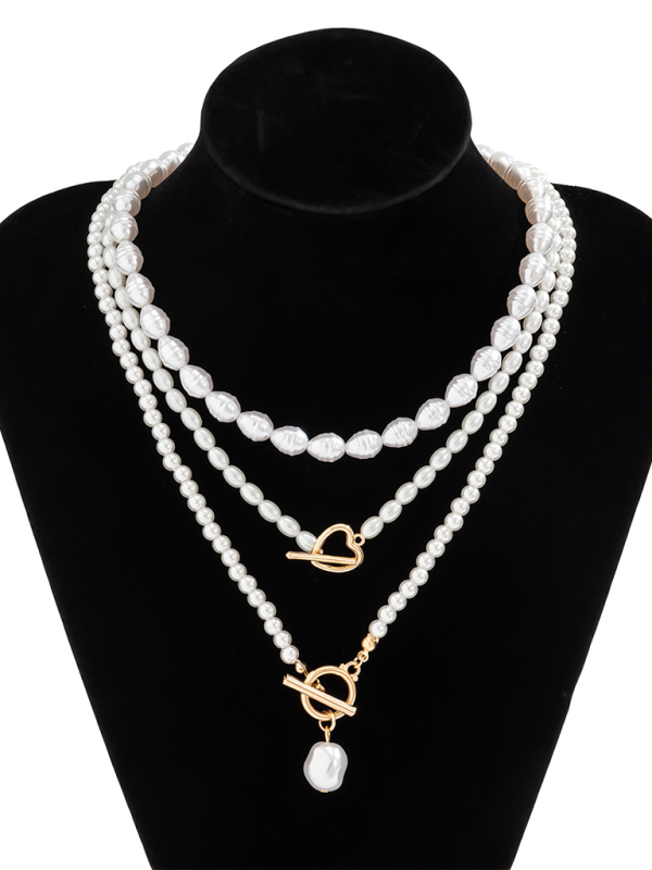 Baroque shaped pearl necklace creative irregular chain clavicle necklace