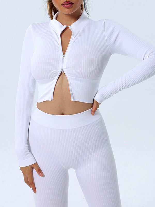 Fitness Sports Yoga Long Sleeve Zipper Top